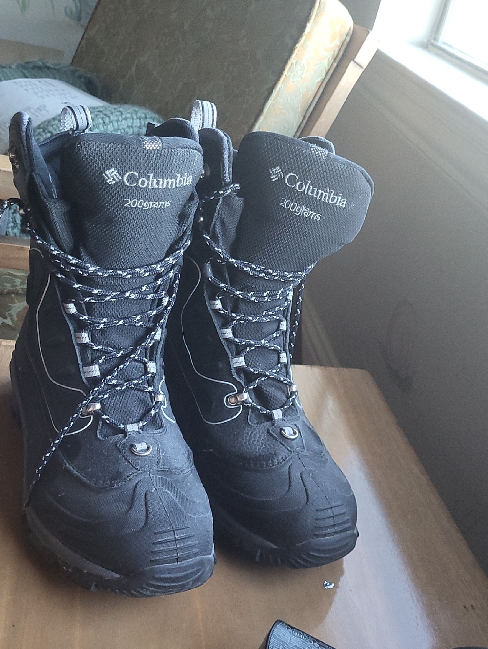 Columbia Black Lace-Up Winter & Rain Boots